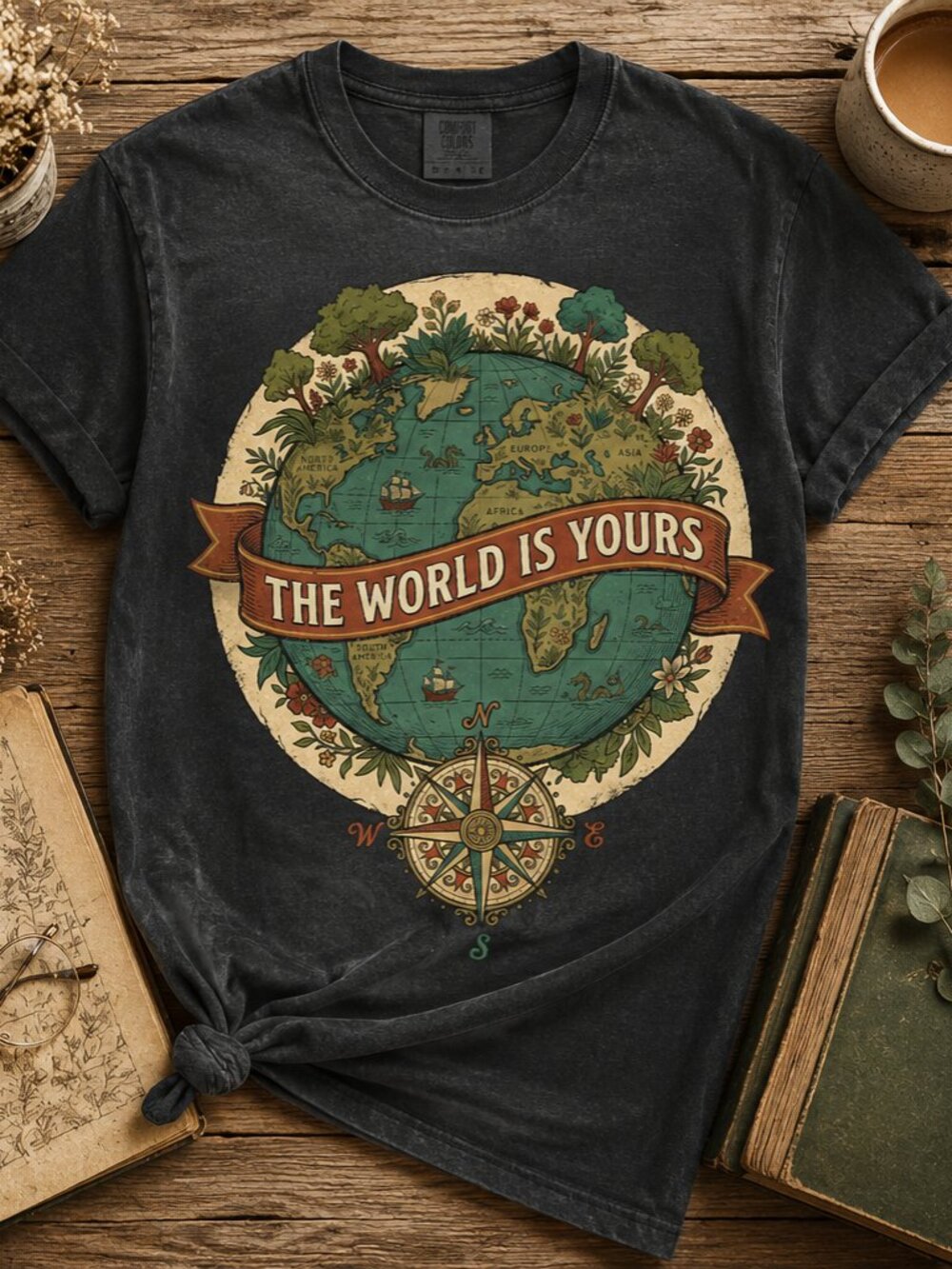 Comfort Colors 1717 | The World Is Yours | Adventure Tee | Travel Lover Shirt